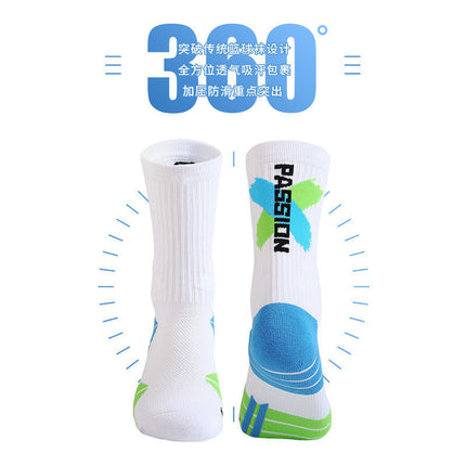 Men's High Barrel Professional Practical Basketball Socks Contrast Color Towel Bottom Thickened Shock Absorbing High Top Fashionable Socks Sports Elite Socks