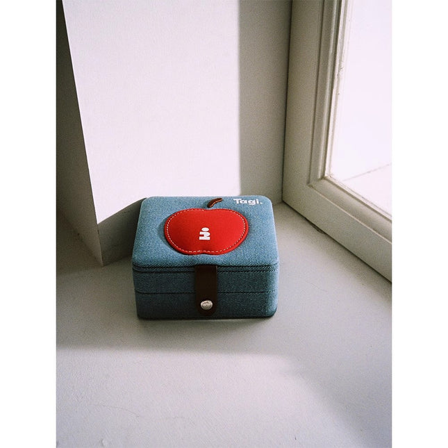 Tagi.Apple Compressed Biscuit Creative Niche Cute Jewelry Box Portable Double-Layer Large-Capacity Storage Box