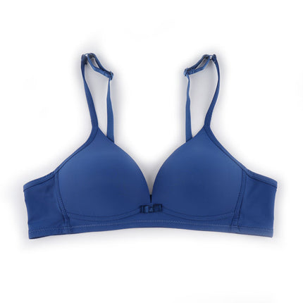 Triangle Cup Underwear Small Chest Gathering Glow Surface Soft Non-Steel Ring Bra Breathable Thin Upper Bra for Students Girls
