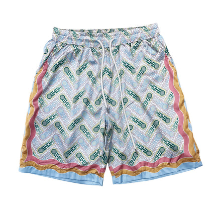 Foreign Trade Casual Hawaiian Beach Printed Short-Sleeved Shirt Cuban Collar European and American Retro Vacation Shorts Two-Piece Set