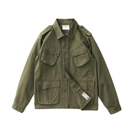 Ami Kaji World War II Jungle Jacket Men's Spring and Autumn American Vintage Army Green Multi-Pocket Work Jacket Men's