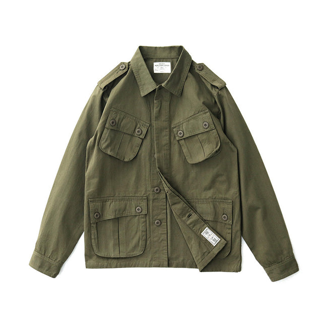 Ami Kaji World War II Jungle Jacket Men's Spring and Autumn American Vintage Army Green Multi-Pocket Work Jacket Men's