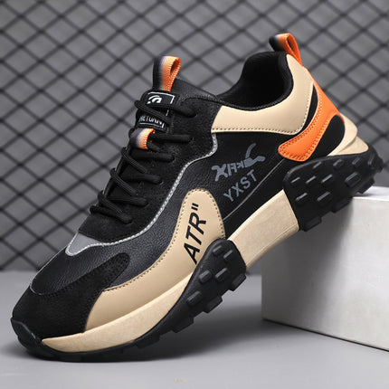 Foreign Trade Large Size Men's Shoes, Autumn and Winter Leather Shoes, Men's Sports Shoes, Men's Rebound Shock-Absorbing Casual Shoes, Dad Shoes for Men