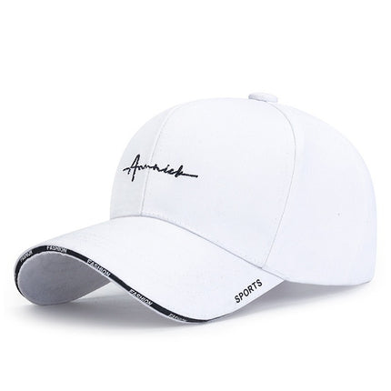 Four-Season Sunshade Baseball Cap Unisex Fashion Versatile Wide-Brim Face-Slimming Duckbill Cap Trendy Letter Deep Crown Hat