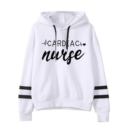 Foreign Trade Cross-border European and American Cardiac Nurse Printed Striped Parallel Bars Hoodie Men's and Women's European Code plus size