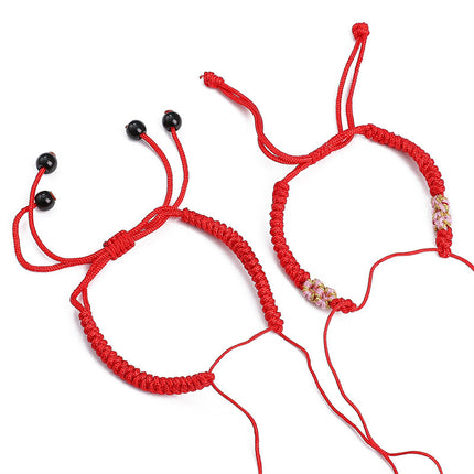 Handmade DIY Semi-finished Adjustable New Year Braided Rope Benmingnian Red Rope Jewelry Accessories Material Beaded Hand Rope