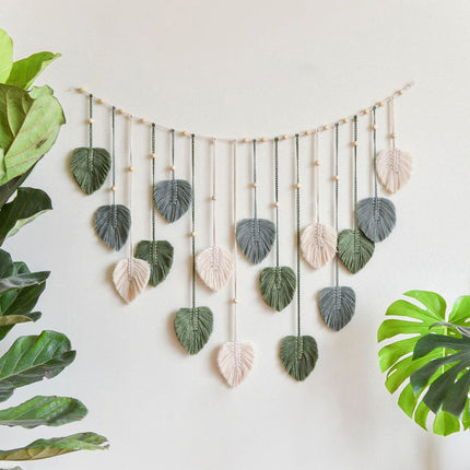 Nordic Handmade Woven Leaf Tapestry Bohemian Photo Homestay Bedroom Children's Room Background Wall Wall Decorations