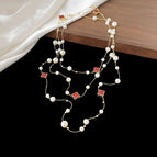 968 gold chain red four leaf clover