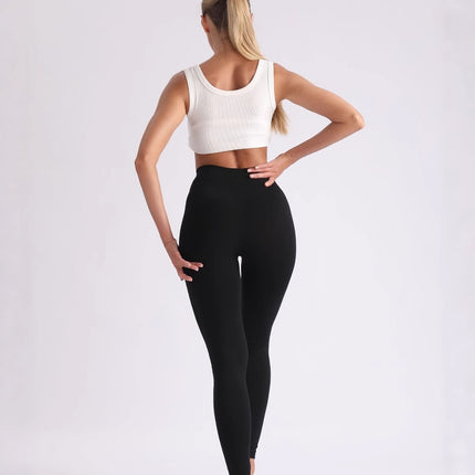 Cross-Border European and American Seamless Flocking Printed High-Waisted Tummy-Tightening Butt-Lifting Tight Black Modal Leggings for Women to Wear Outside
