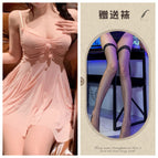 Pink + black fishnet stockings / M 40-60kg