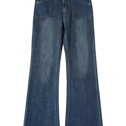 high quality High Waist Flared Jeans Women's New Micro-stretch Micro-lar Pants Non-stick Leg Retro Slimming Horseshoe Pants