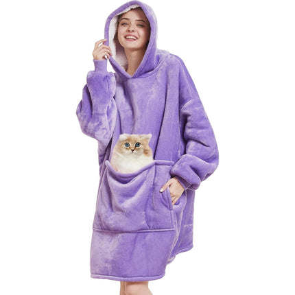 Amazon Hot Selling Autumn and Winter Flannel Double Layer Pajamas fleece-lined Warm Long Sleeve plus size Pet Bag Home Clothes