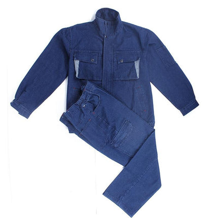 Cowboy Work Clothes Set Men's Electric Welding Tooling Spring and Autumn Wear-resistant Auto Repair Worker Thickened Labor Protection Work Clothes Tooling