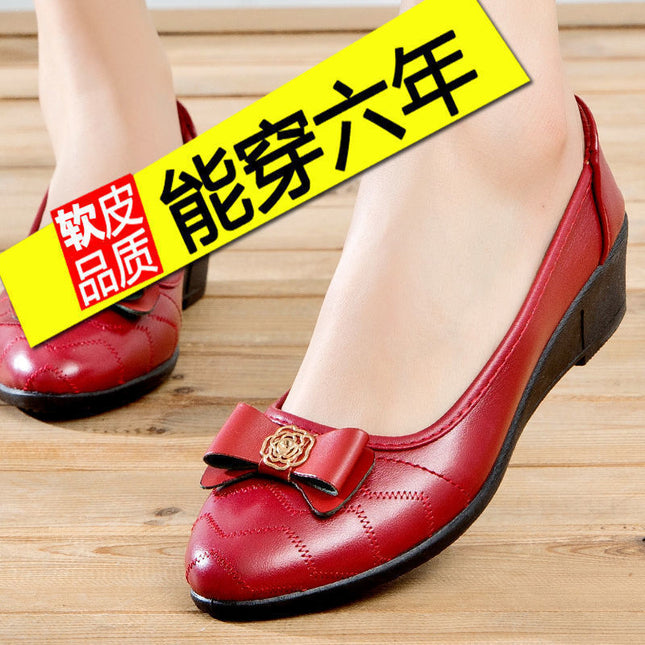 Shoes for Women 2021 New Women's Shoes Mom's Shoes Soft Sole Work Shoes Flats Women's Casual Shoes Work Shoes Leather Shoes for Women