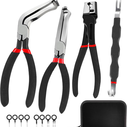 Red and black elbow 60 degree power-off pliers bolt pliers multi-purpose pliers car oil pipe separation harness pliers cross-border pliers