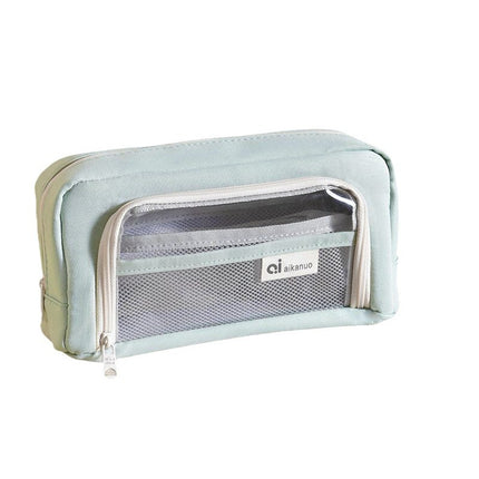 Pencil Case Transparent Simple Large Capacity Household Window Student High-Value Stationery Pencil Ruler Storage and Filing Bag