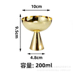 304 stainless steel ice cream cup with gold-tone stem