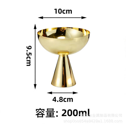 304 Stainless Steel Ice Cream Cup Entry Luxury INS Goblet Pudding Dessert Cup Cocktail Cup Smoothie Bowl Ice Cream Cup