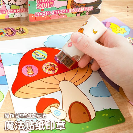 Magic Seal Sticker Award Cartoon Sticker Book DIY Hand Account Girl Boy Award Stamp This Baby Seal