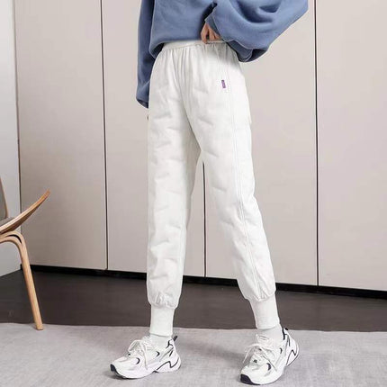 Women's Winter Pants for Outdoor Wear, Fashionable 2025 New Thickened Cotton Pants, Loose High-Waisted, Thickened and Warm, Cuffed Cotton Pants