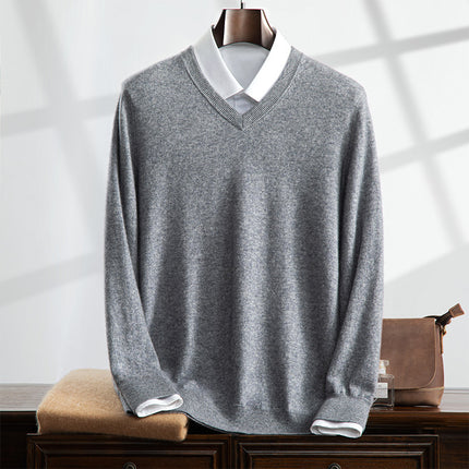 V-Neck Cashmere Sweater Men / Pull Col V Cachemire
