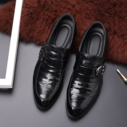 Men's Shoes 2025 Summer New Men's Casual Slip-On Pointed Leather Shoes Easiest for Match Trendy Shoes Business Formal Wedding Shoes