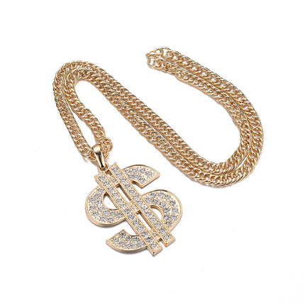 Europe and the United States explosions temperament personality dollar zircon pendant tide cool ins Wind high quality net red pendant a generation of hair