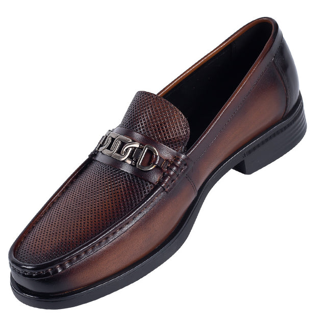 Men's Shoes, Men's Leather Shoes, Summer New Style, Genuine Leather, Breathable Slip-On Casual Leather Shoes, Loafers, Business Leather Shoes