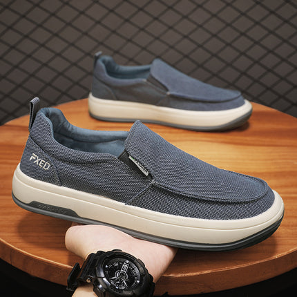 Canvas Men's Shoes Summer Breathable Thin Slip-on Cloth Shoes Men's Casual Driving Trendy Shoes 2024 New Arrival