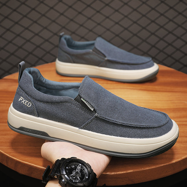 Canvas Men's Shoes Summer Breathable Thin Slip-on Cloth Shoes Men's Casual Driving Trendy Shoes 2024 New Arrival