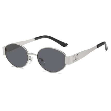 Round Frame Metal Sunglasses Women's High Sense Women's Driving UV Protection Photographing Sunglasses Trendy Retro Fashion Small Frame
