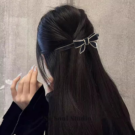 Cross-border explosions acetic acid bow clip hair accessories temperament hairpin head half hair clip spring clip