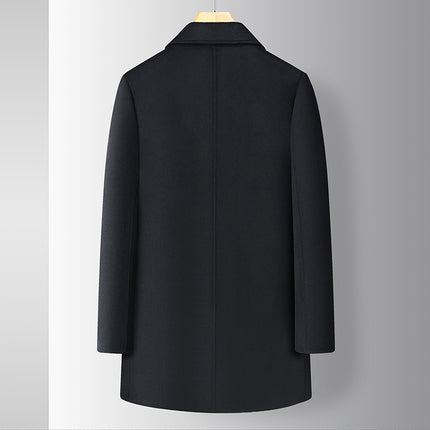 2025 Winter Men's Loose Mid-Length Removable down Liner Double-Sided Woolen Warm Coat Plus Fat Plus Size