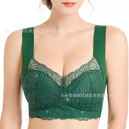 Foreign Trade plus size Thin Vest Bra chubby girl No Steel Ring Sensual Lace Push-up Sports Sleep Underwear
