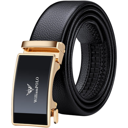 King Paul Belt Men's High-end Genuine Leather Belt Automatic Buckle All-match Simple Mirror Belt Guangzhou Belt