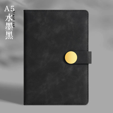 Enterprise logo simple high-quality leather high-end business buckle notebook office stationery suit in stock wholesale