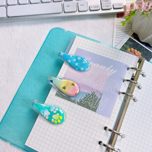 Homemade Korean-Style Pvc Magnetic Buckle Two-Color Double-Sided Luminous Magnetic Bookmarks, Can Be Used as Decorative Sticky Notes and Planner Magnetic Bookmarks
