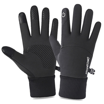Cross-border Autumn and Winter Riding Gloves Men's and Women's Outdoor Waterproof Ski Non-slip Touch Screen Gloves Warm fleece-lined Full Finger Gloves