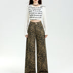 Brown leopard print trousers / XS