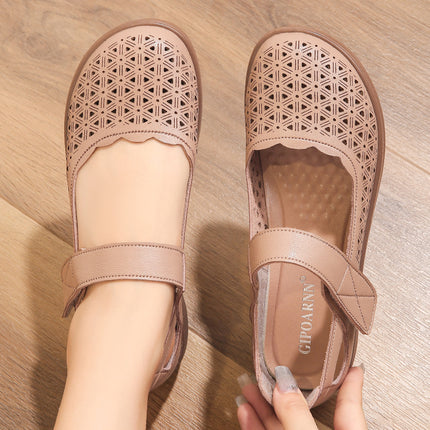 Mom's Shoes, Sandals for Middle-Aged Women, Comfortable for Summer, 2026 New Model, Non-Slip Soft-Soled Women's Leather Shoes, Clogs, Single Shoes
