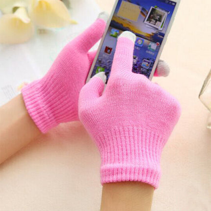 Hot sale direct touch screen gloves winter thick brushed warm touch screen gloves magic knitted stall supply