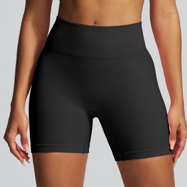 Cross-Border European and American Seamless Butt-Lifting Yoga Pants, High-Waisted Tight Fitness Pants, Quick-Drying Running Sports Yoga Shorts for Outer Wear