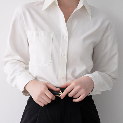 Dopamine Color Wear Soft Velvet Shirt for Women 25 Autumn and Winter Atmosphere Work Clothing Inner Layering Brushed Shirt for Women