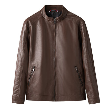 Foreign Trade Leather Clothing Men's Motorcycle Leather Clothing Casual Autumn and Winter New Leather Jacket Youth Motorcycle PU Jacket Casual Men