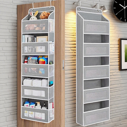 Non-Woven Five-Layer Storage Hanging Bag Behind the Door Household Multi-Functional Wall-Mounted Hanging Bag Wardrobe Wardrobe Storage Bag