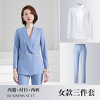 692-3 Blue Grey Women's Suit +807 Shirt +692-2 Women's Pants / S