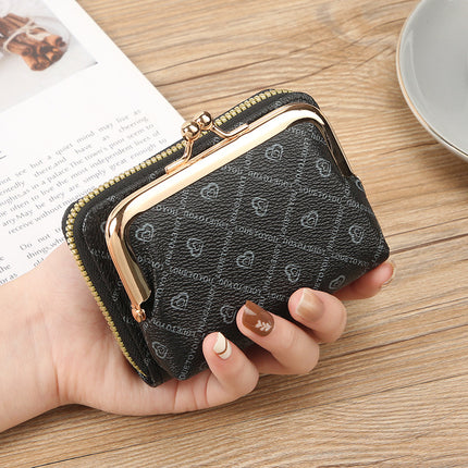New Wallet Women's Fashion Zipper Short Coin Purse Large Capacity Coin Clip Bag Multi-Card Slot Card Holder Wallet