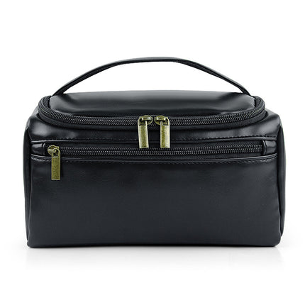Retro crazy horse pu leather new cross-border cosmetic bag Europe and the United States large capacity travel multi-functional portable washing and storage bag