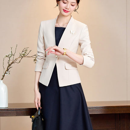 Pink Suit suit Women's Autumn New Goddess Business Wear Work Clothes Suit dress Two-piece Fixation