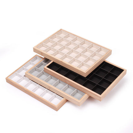 Bamboo Edge 24-grid Jewelry Disc Earrings Headline Necklace Sorting Finishing Box Beaded Flower Jewelry Display Rack Looking at Pallets